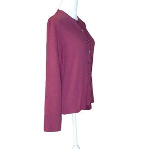 Valerie Stevens Burgundy Cashmere Cardigan Sweater